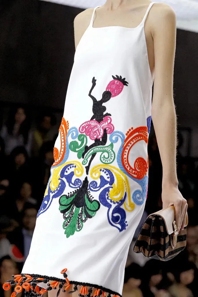 Exceptional Spring 2011 Prada Runway & Ad Campaign Embroidered White Dress