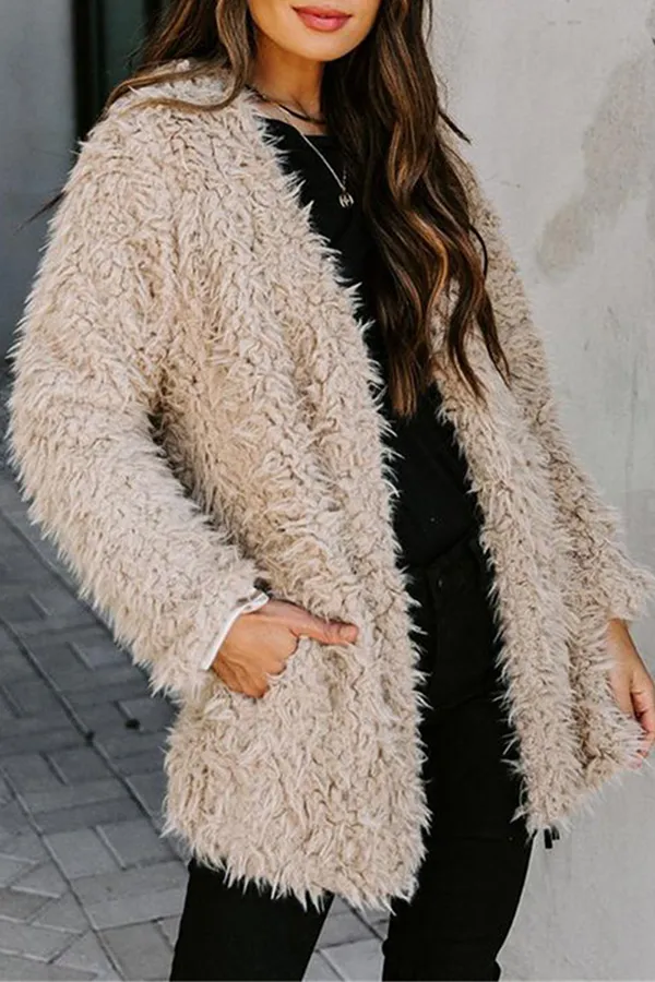 Fashion Casual Solid Pocket Basic Outerwear