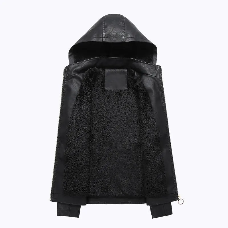 Fashion Turnover Collar Zipper Women PU Jacket