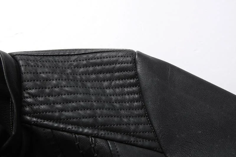 Fashion Turnover Collar Zipper Women PU Jacket