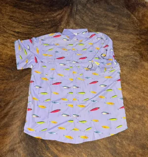 Fishing Shirt Lavender Lures Short Sleeve