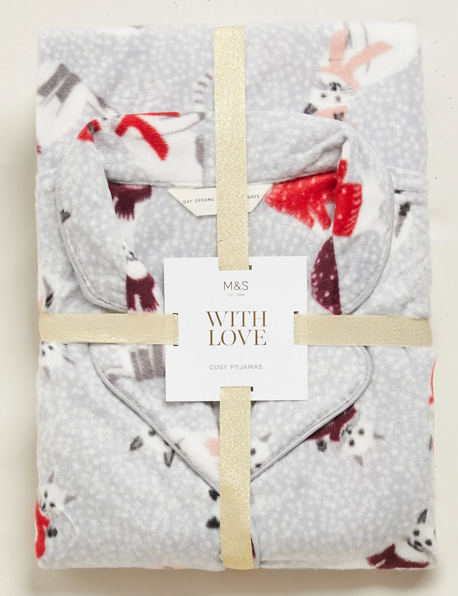 Fleece Cat Print Pyjama Set