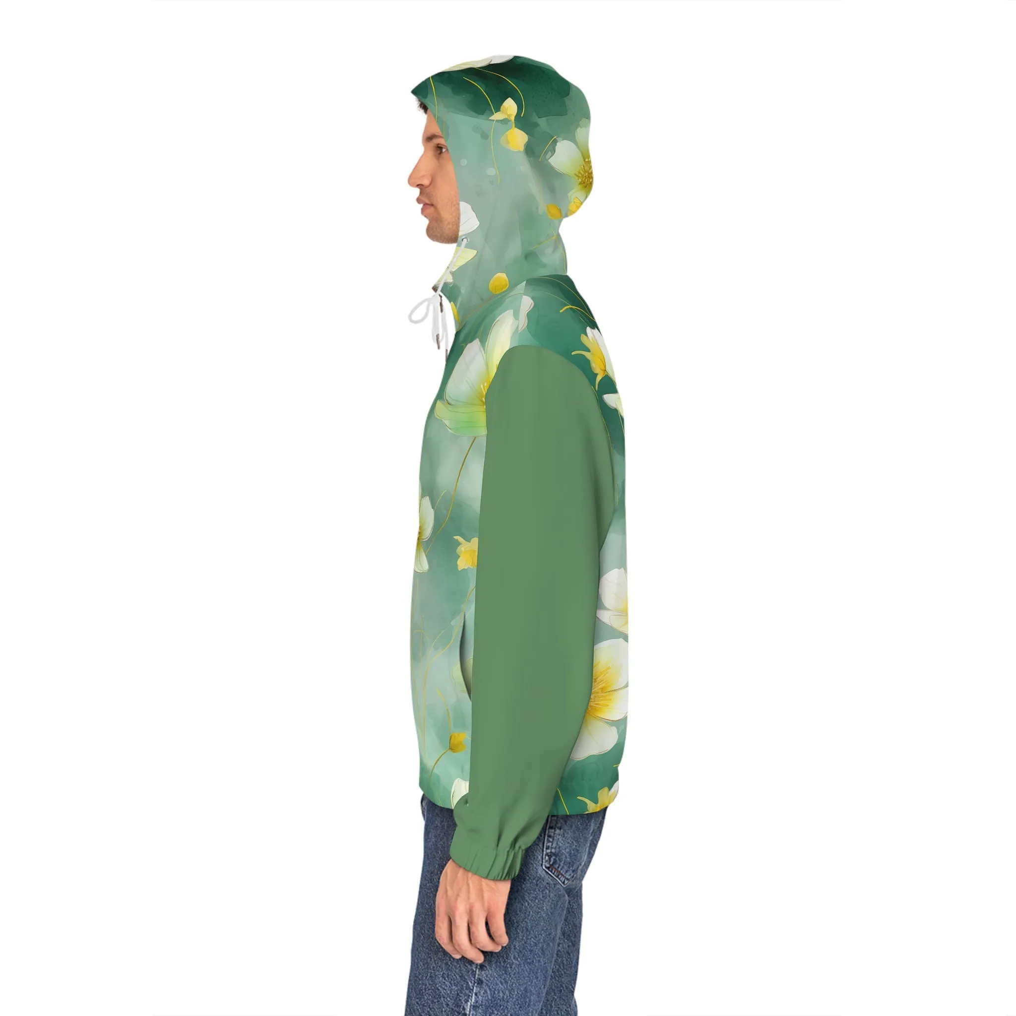 Floral Garden Full-Zip Hoodie - Men's Eco-Friendly Outerwear