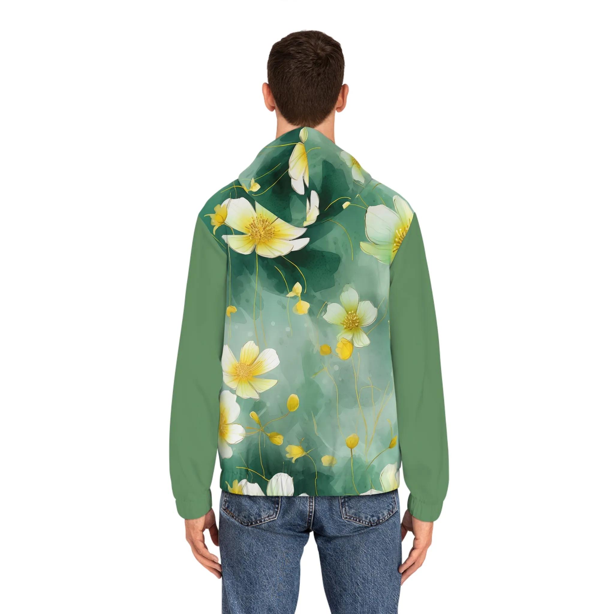 Floral Garden Full-Zip Hoodie - Men's Eco-Friendly Outerwear