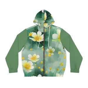 Floral Garden Full-Zip Hoodie - Men's Eco-Friendly Outerwear