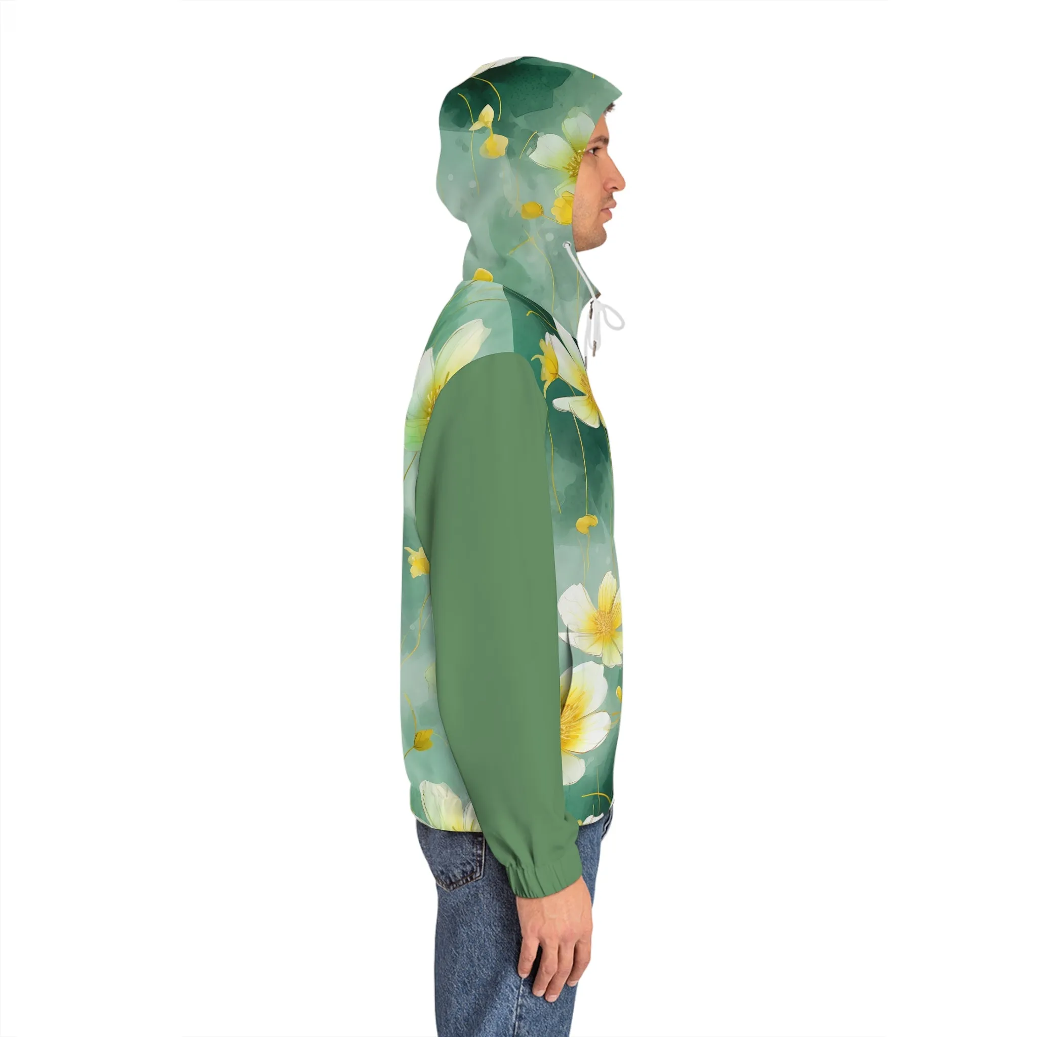 Floral Garden Full-Zip Hoodie - Men's Eco-Friendly Outerwear