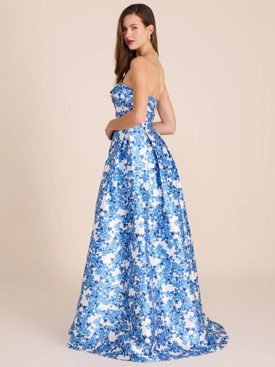 Floral Strapless Ball Gown