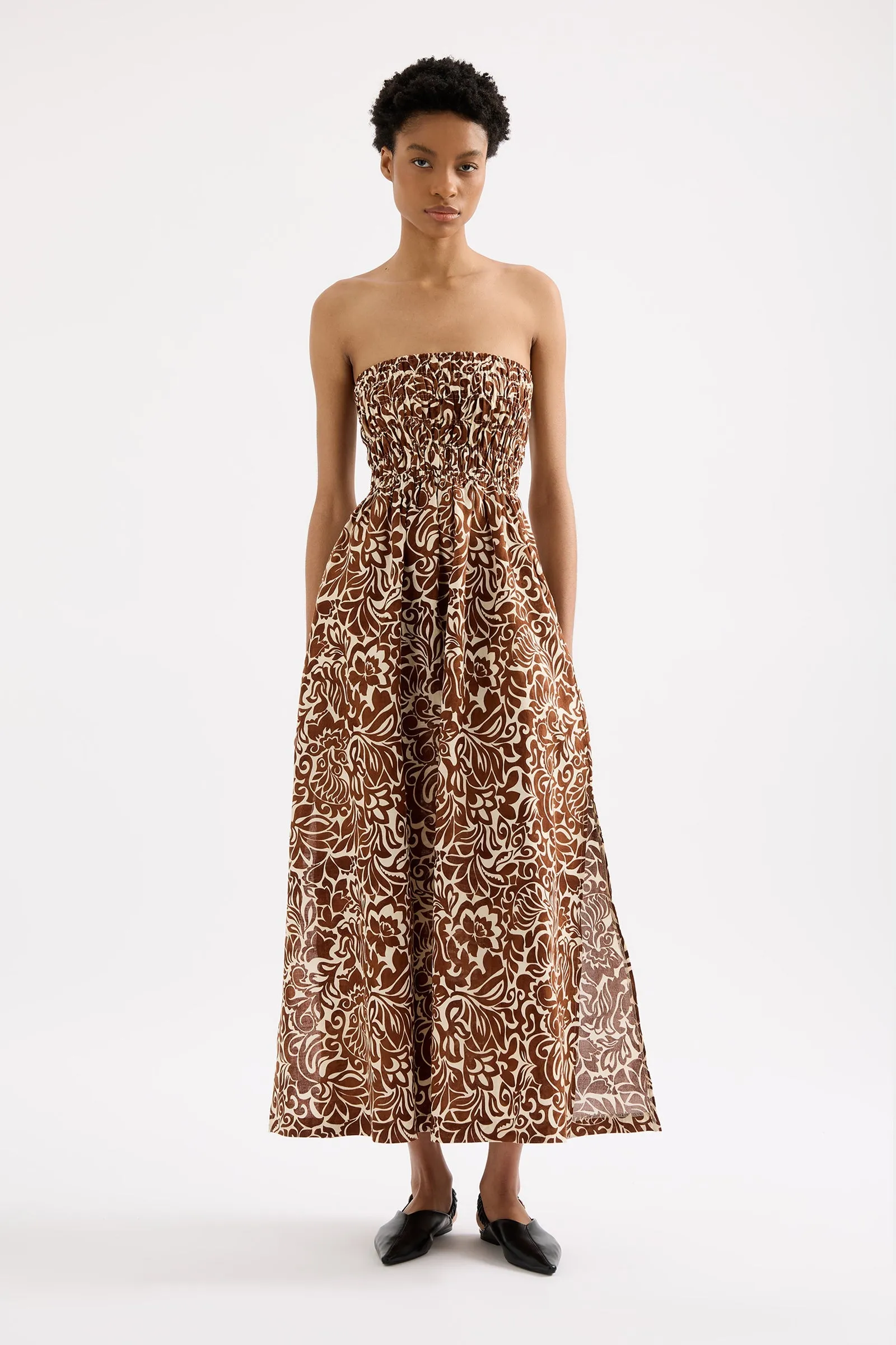 FLORENSE SHIRRED MAXI DRESS