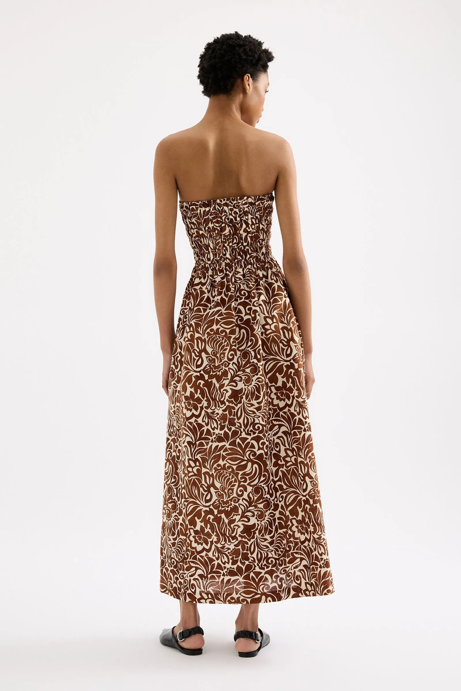 FLORENSE SHIRRED MAXI DRESS
