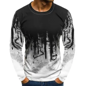 FLYFIREFLY Men Camouflage Printed  Male T Shirt Bottoms Top Tee Male Hiphop Streetwear Long Sleeve Fitness Tshirts