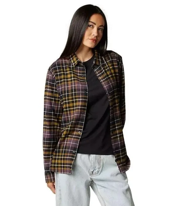 FOX WOMEN'S LOVER STRETCH FLANNEL SHIRT PURPLE
