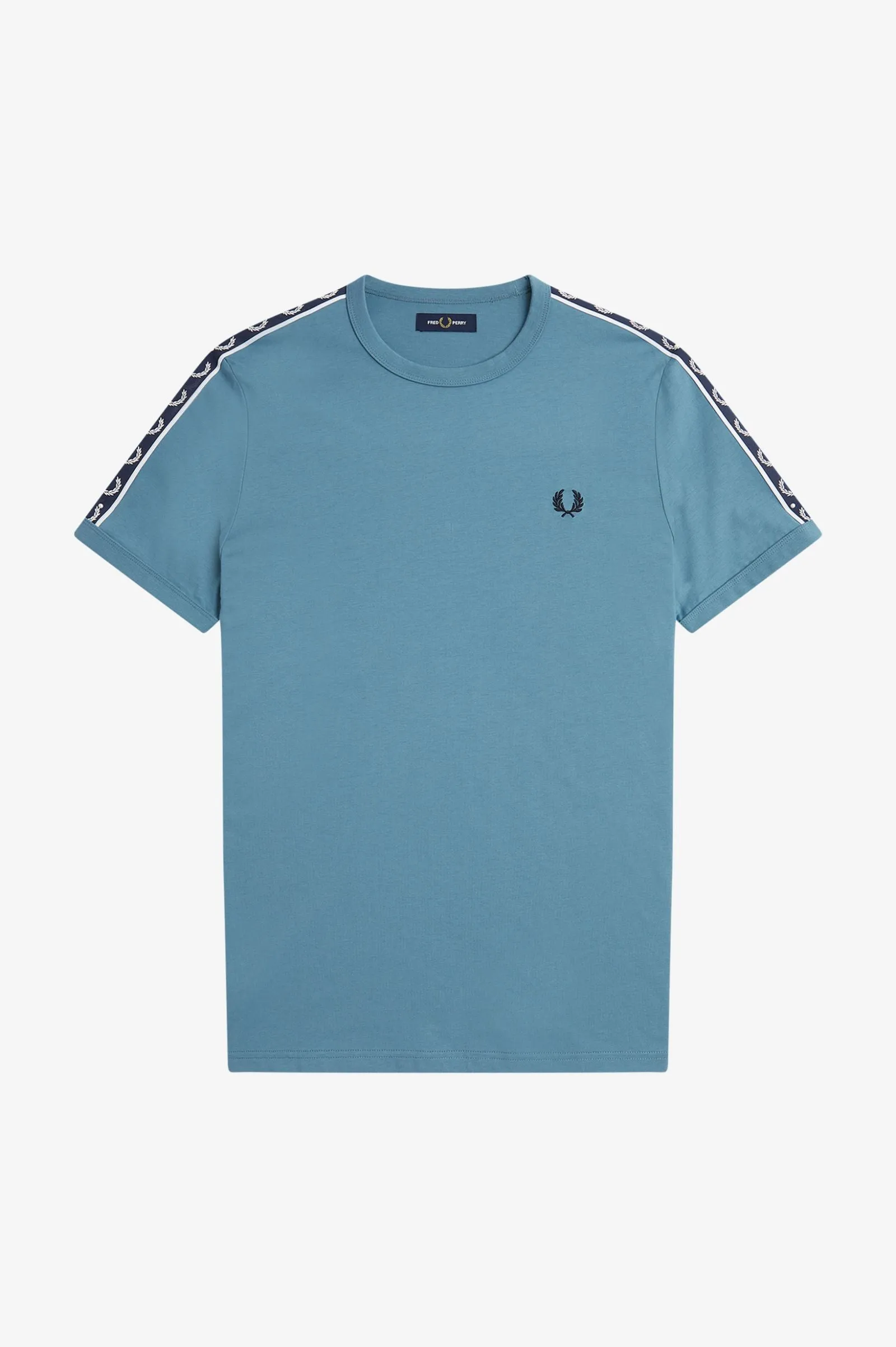 Fred Perry M4613 Contrast Tape Ringer T-Shirt Ash Blue