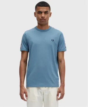 Fred Perry M4613 Contrast Tape Ringer T-Shirt Ash Blue