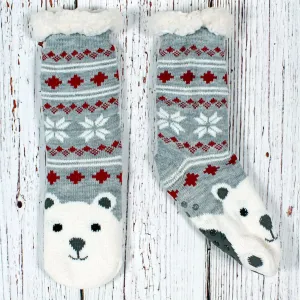 Fred the Polar Bear Sherpa Lined Socks