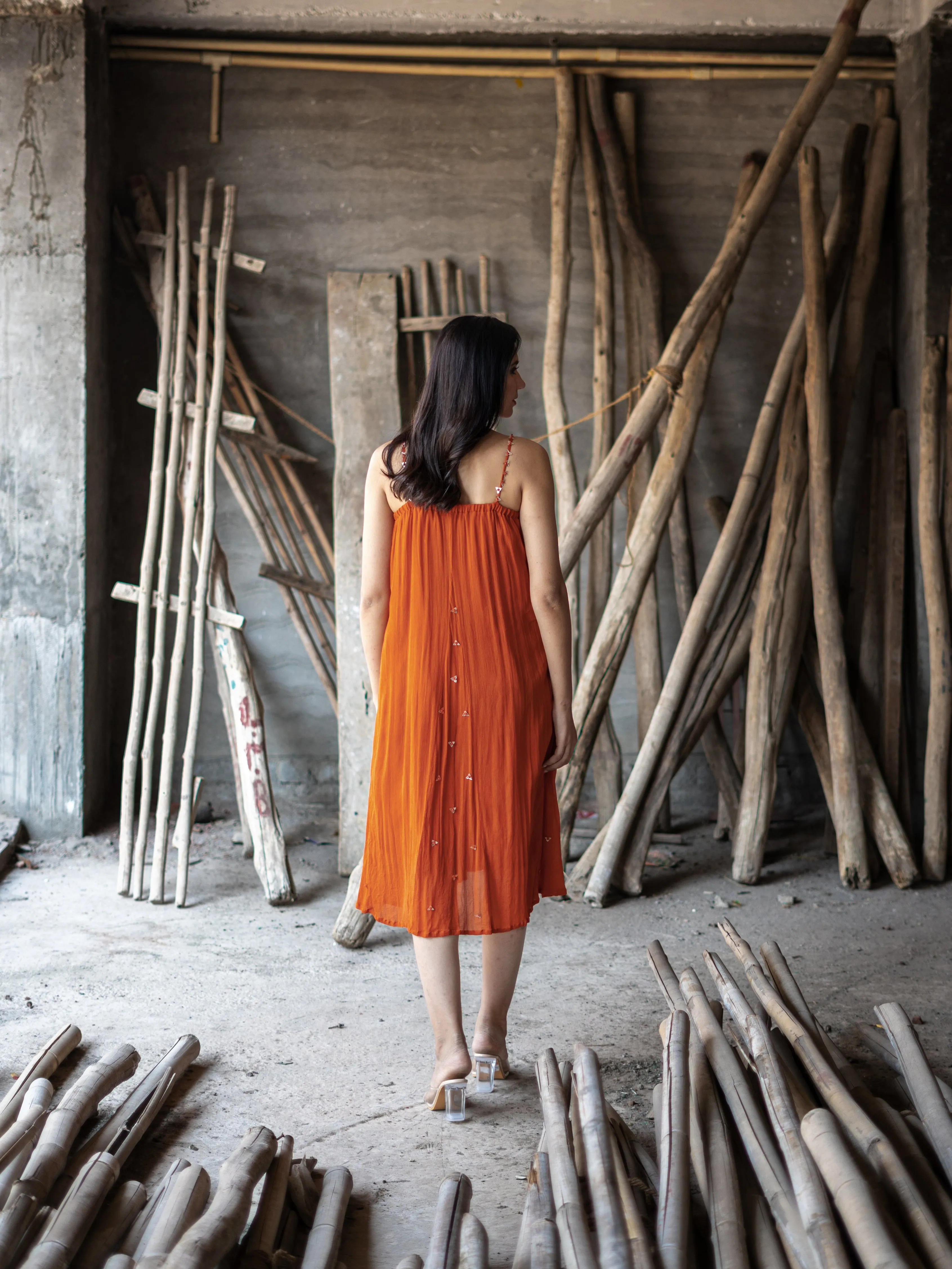 Freya Dress - Sunset Rust