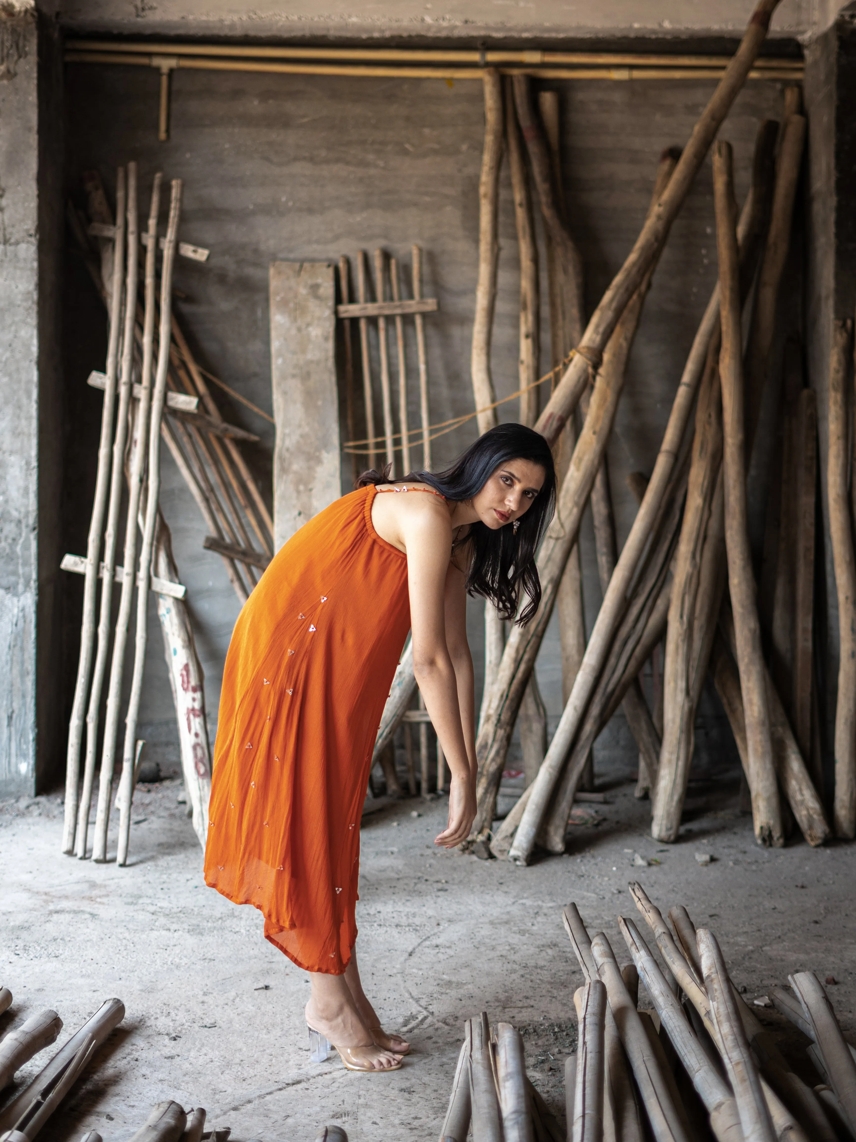 Freya Dress - Sunset Rust