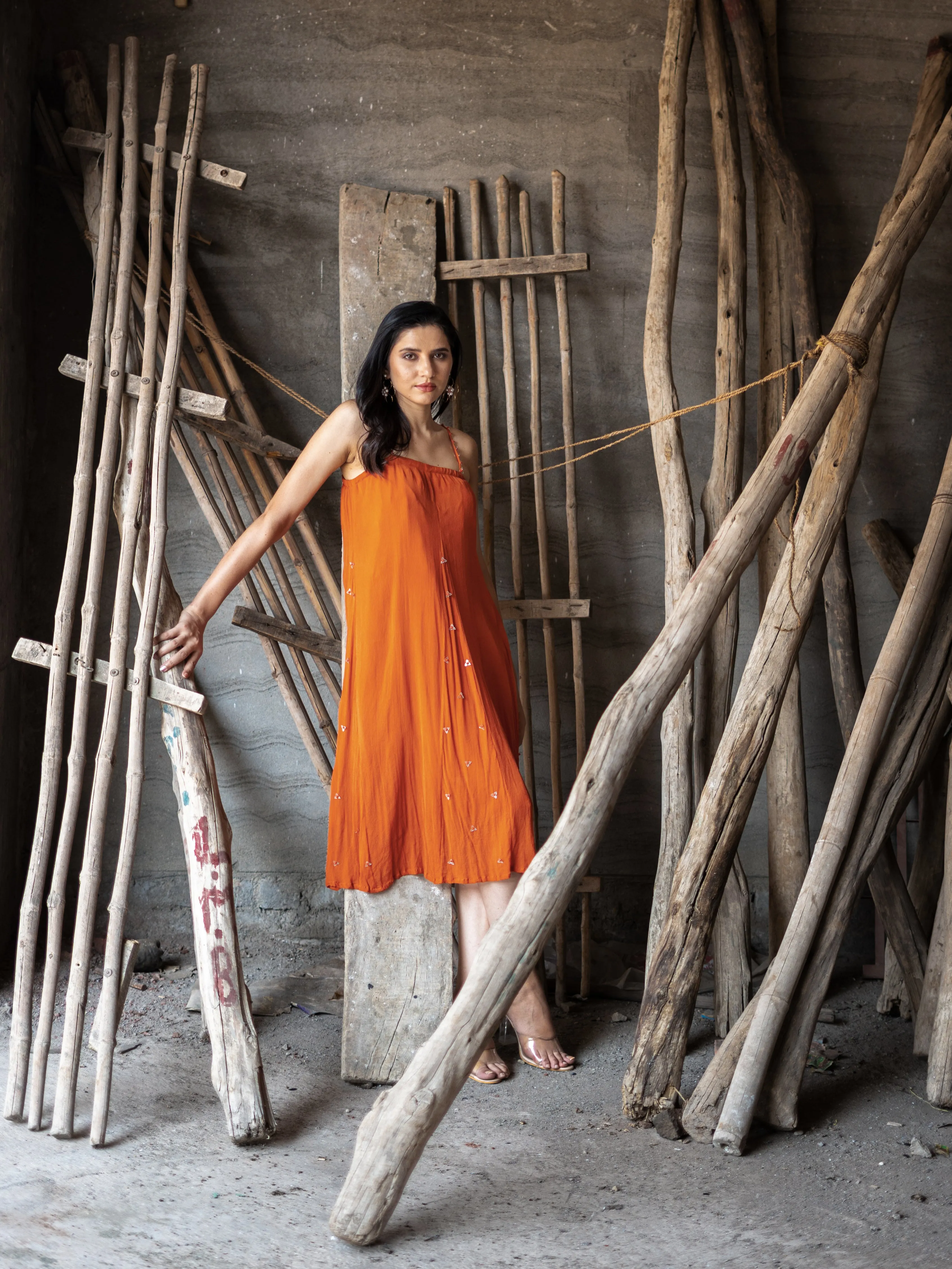 Freya Dress - Sunset Rust