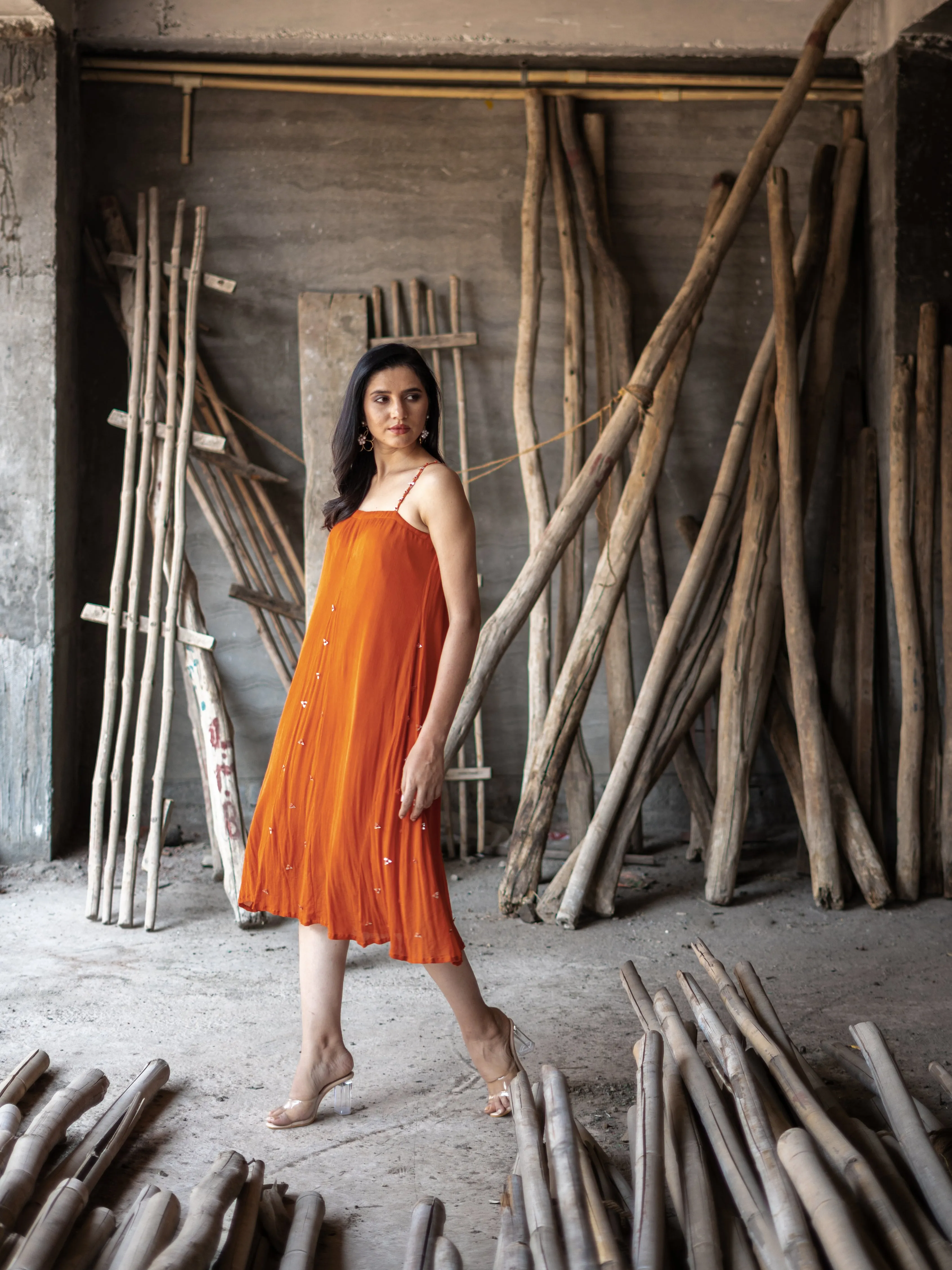 Freya Dress - Sunset Rust