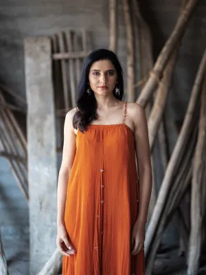 Freya Dress - Sunset Rust