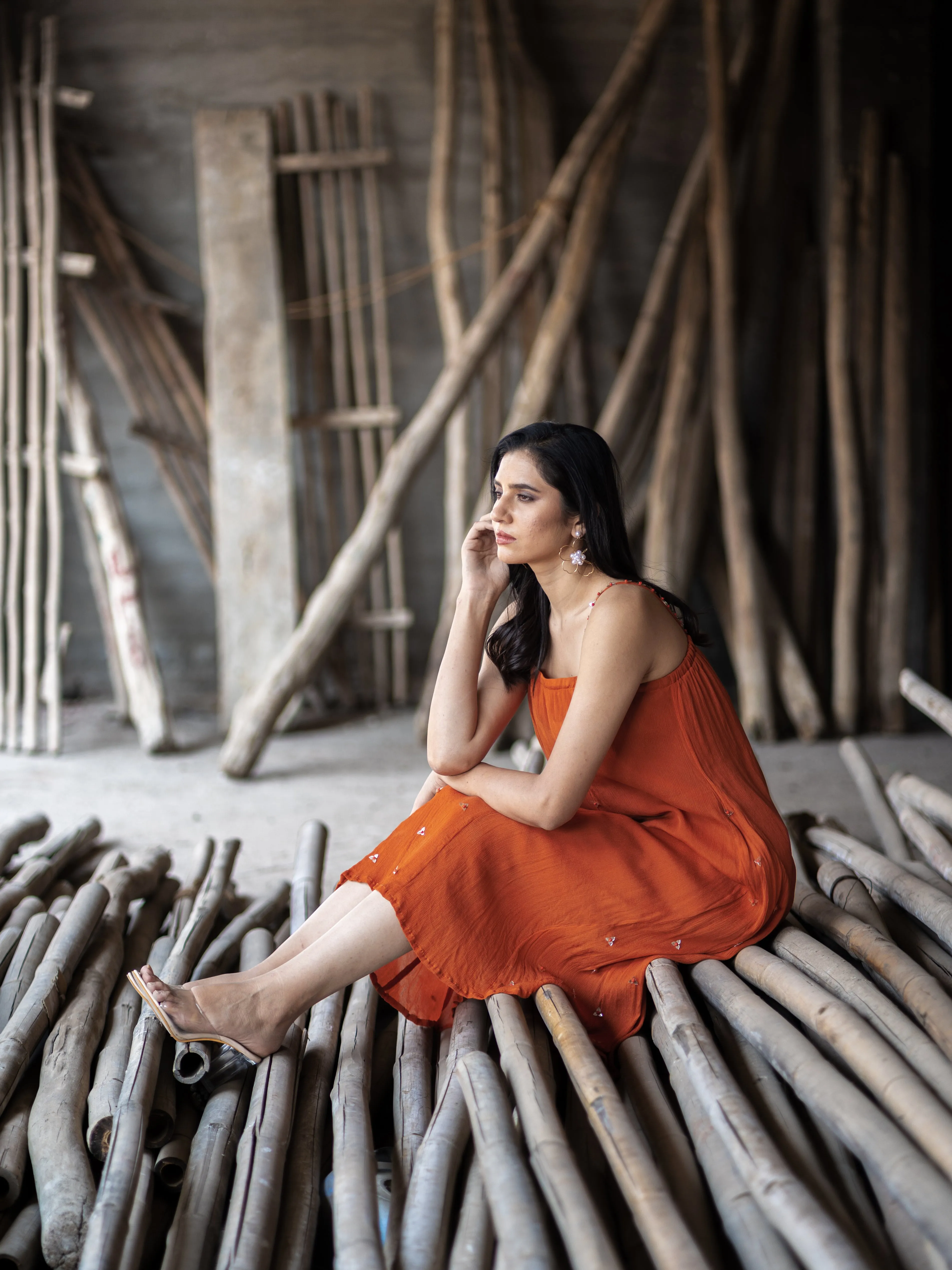 Freya Dress - Sunset Rust