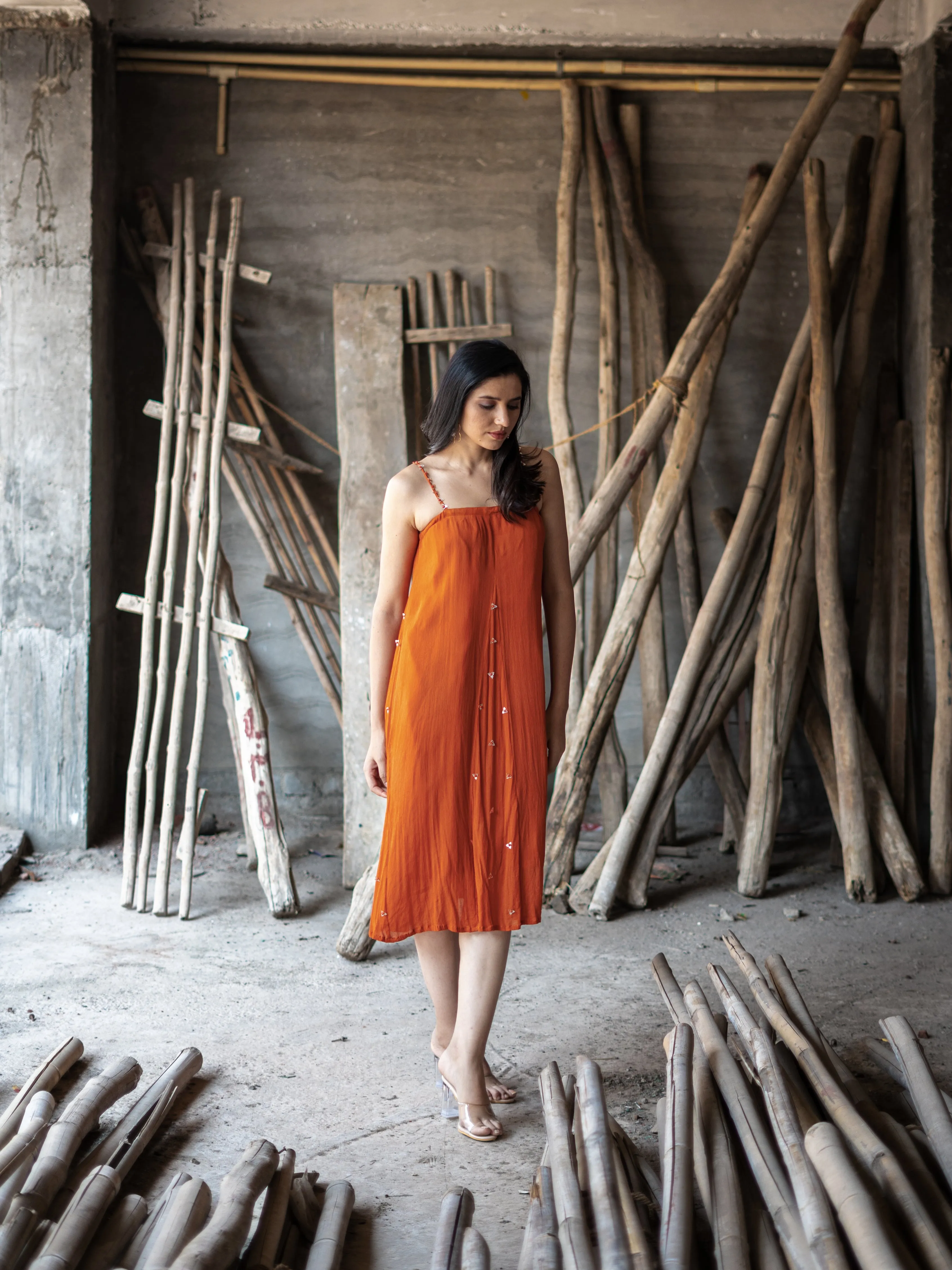 Freya Dress - Sunset Rust