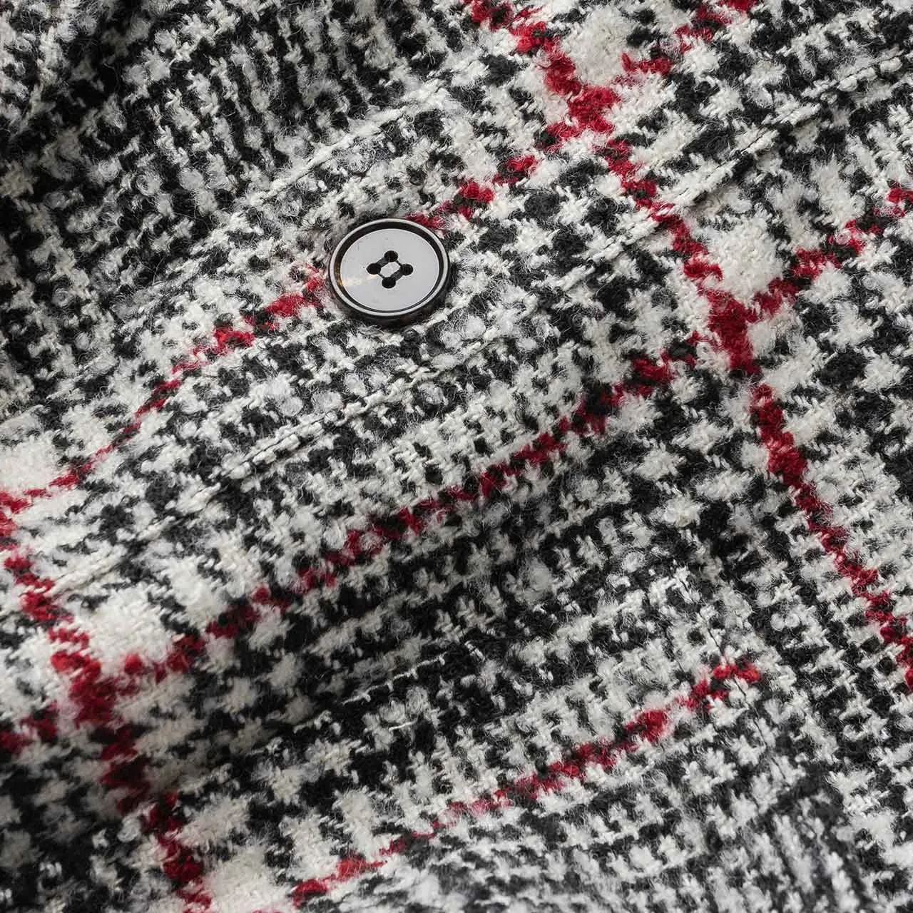 fucking awesome heavy flannel over shirt (black / red)