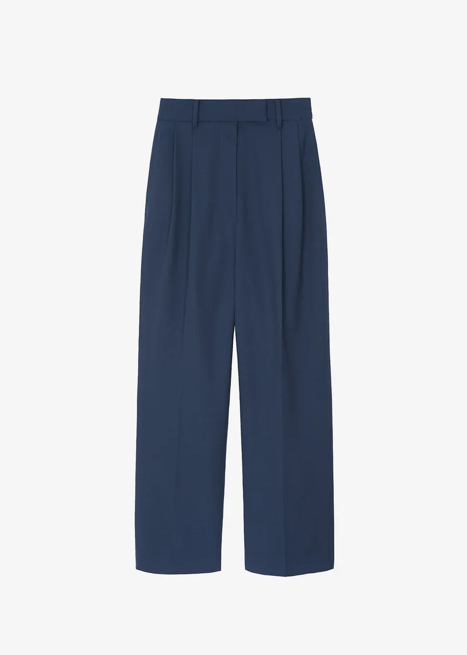Georgina Wool Blend Pants - Navy