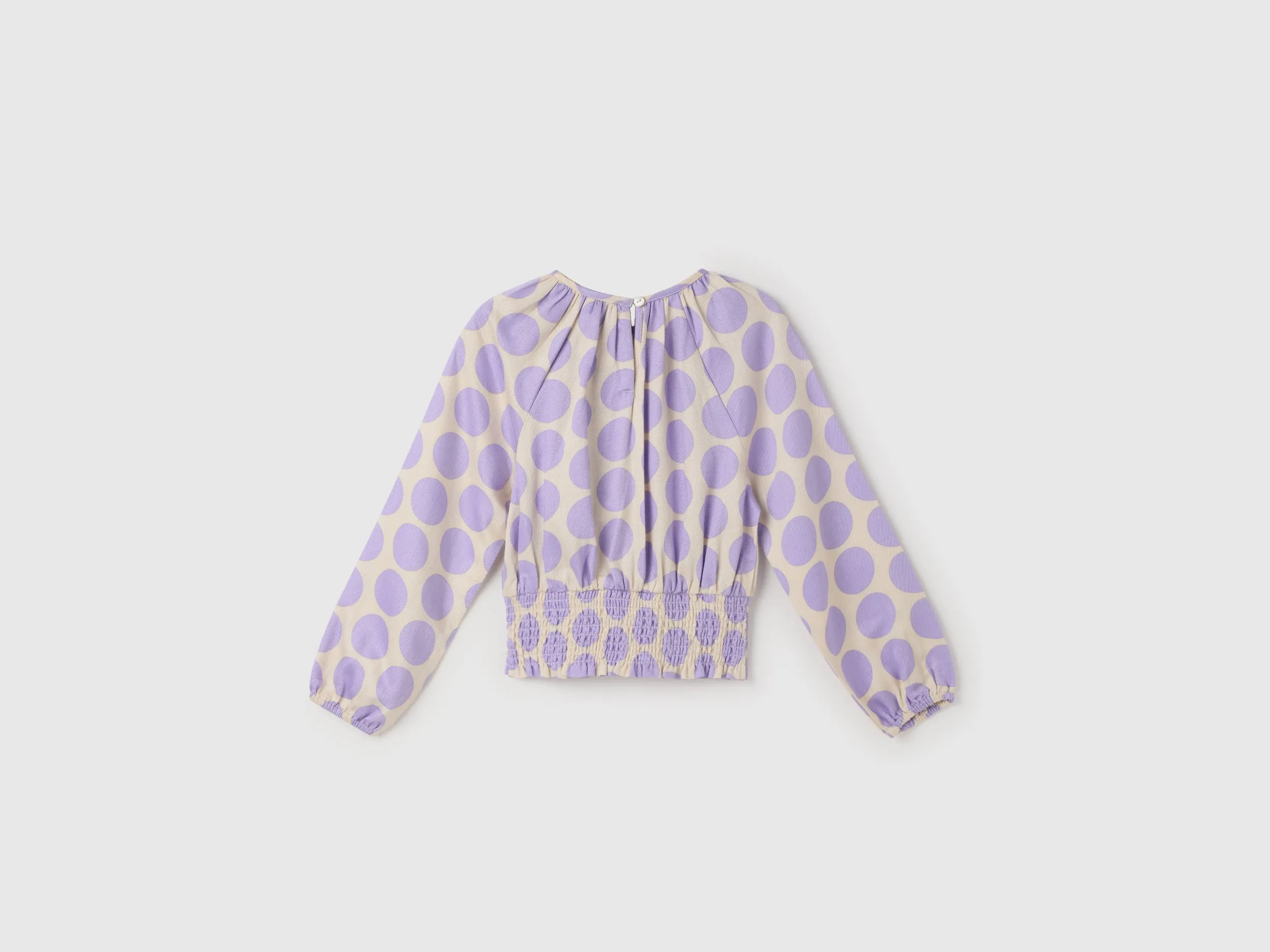Girl's Regular Fit Round Neck Polka Dot Tops