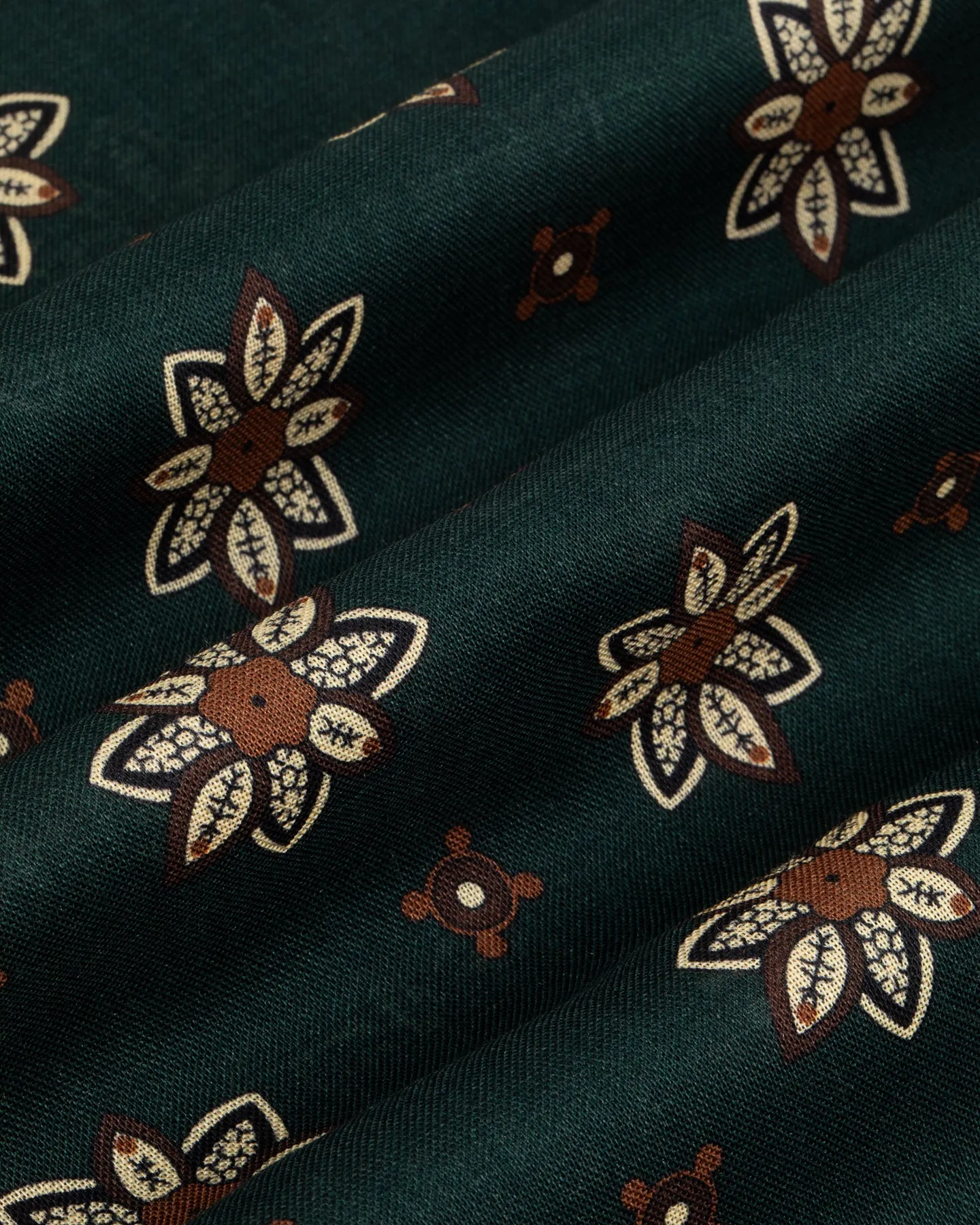 Green Floral Print Wool Silk Scarf