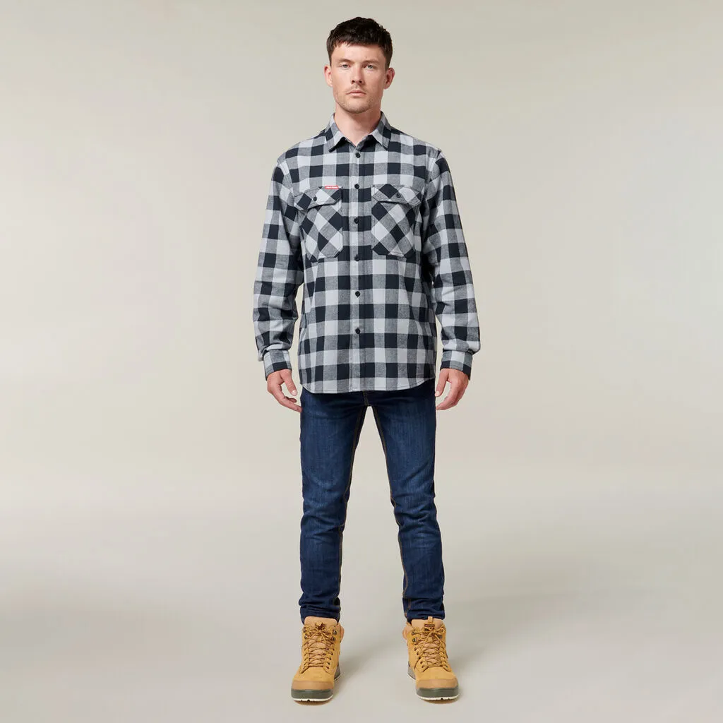 Hard Yakka Foundations Check Flannel Long Sleeve Shirt