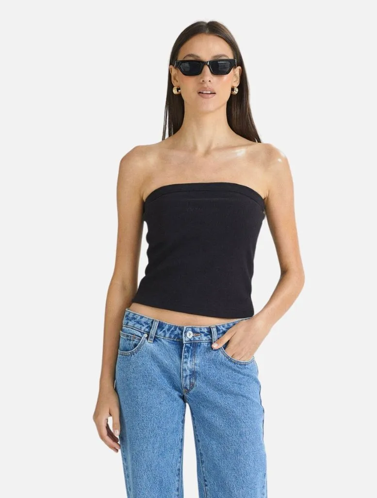 Heather Long Line Bandeau - Black