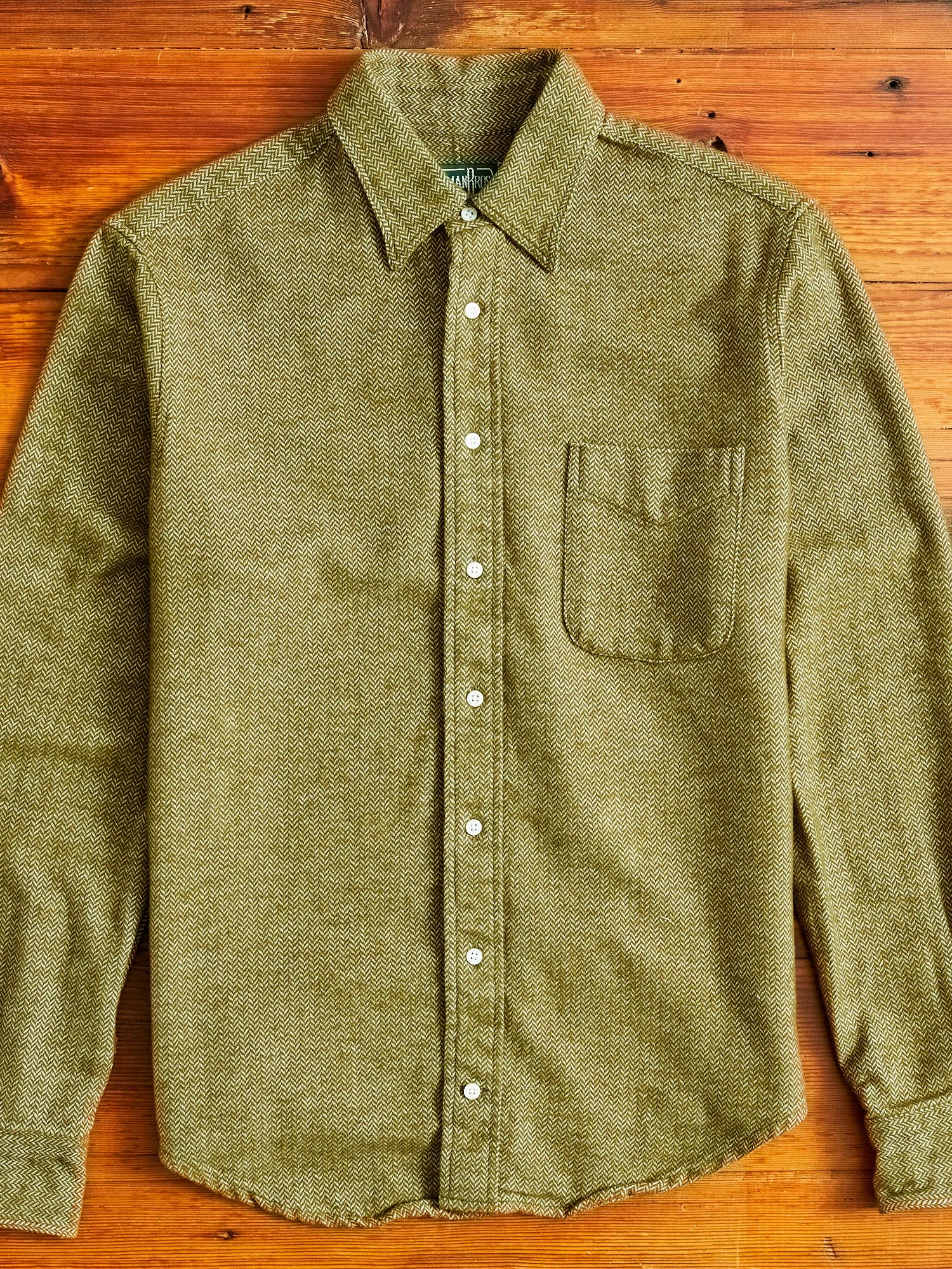 Herringbone Flannel in Olive