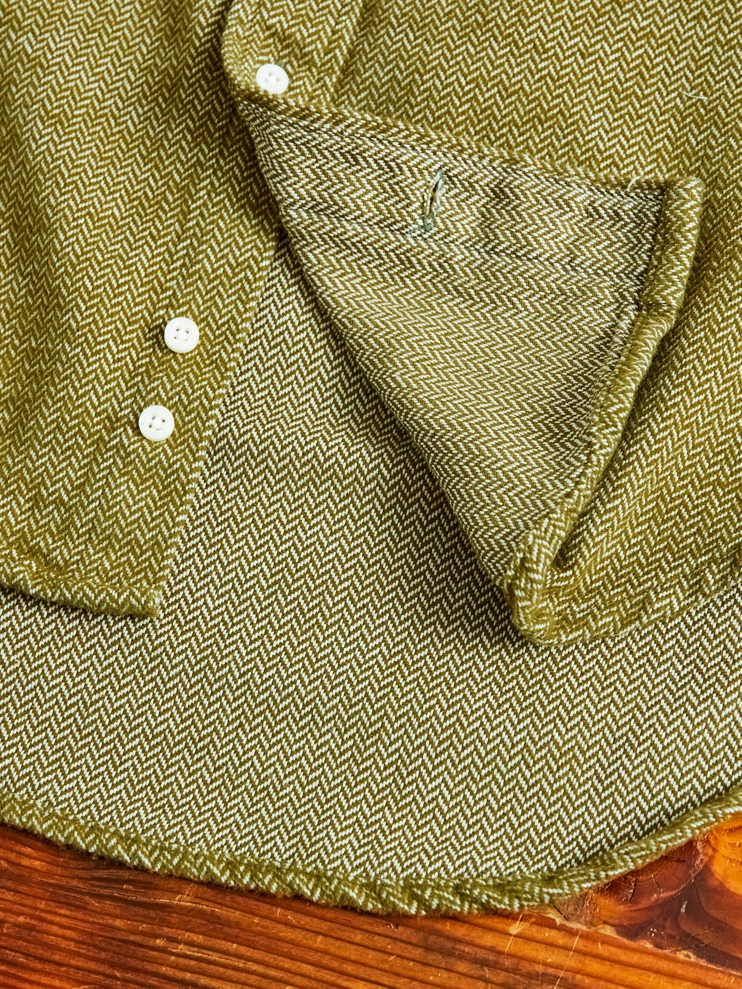 Herringbone Flannel in Olive