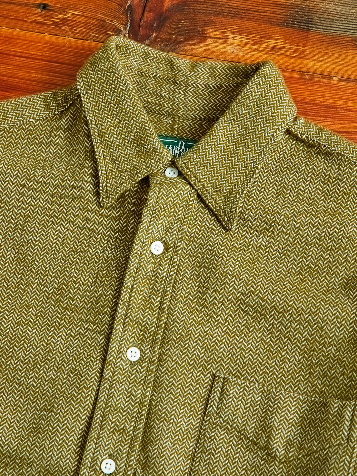 Herringbone Flannel in Olive