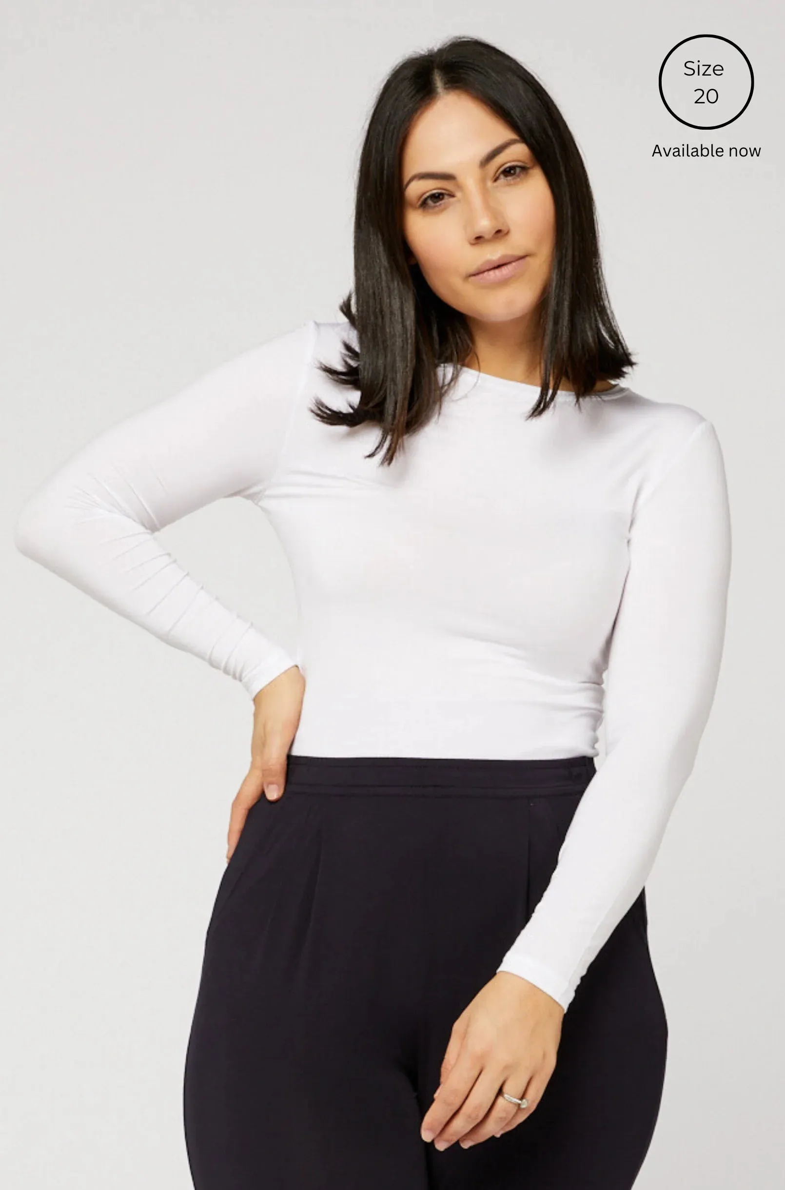 High Neck Long Sleeve / White