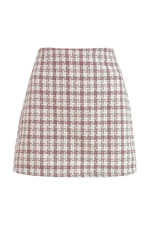 High Waist Plaid Mini Skirt