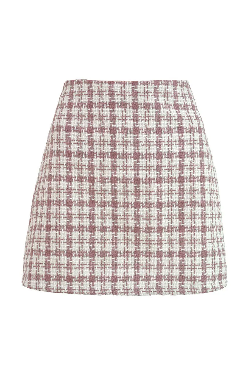 High Waist Plaid Mini Skirt