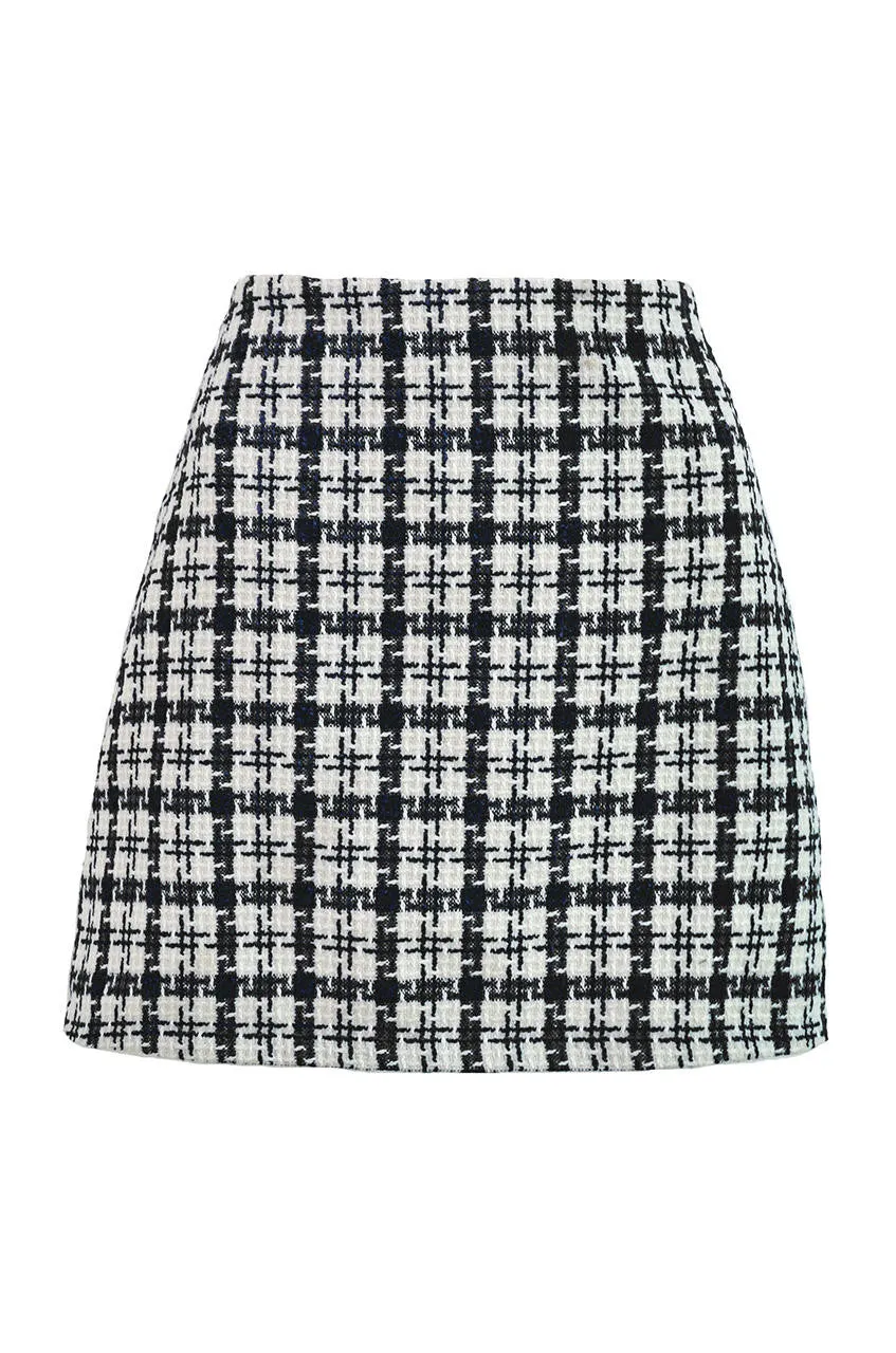 High Waist Plaid Mini Skirt
