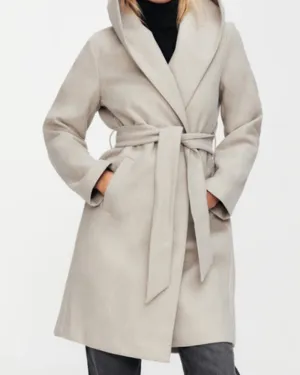 Hooded Lace-up Pile Collar Outerwear