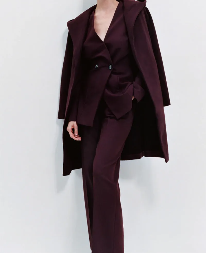 Hooded Lace-up Pile Collar Outerwear