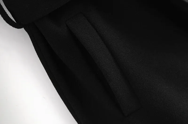 Hooded Lace-up Pile Collar Outerwear