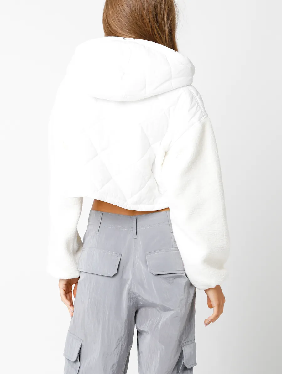 Hooded Quilted Zip Up Jacket