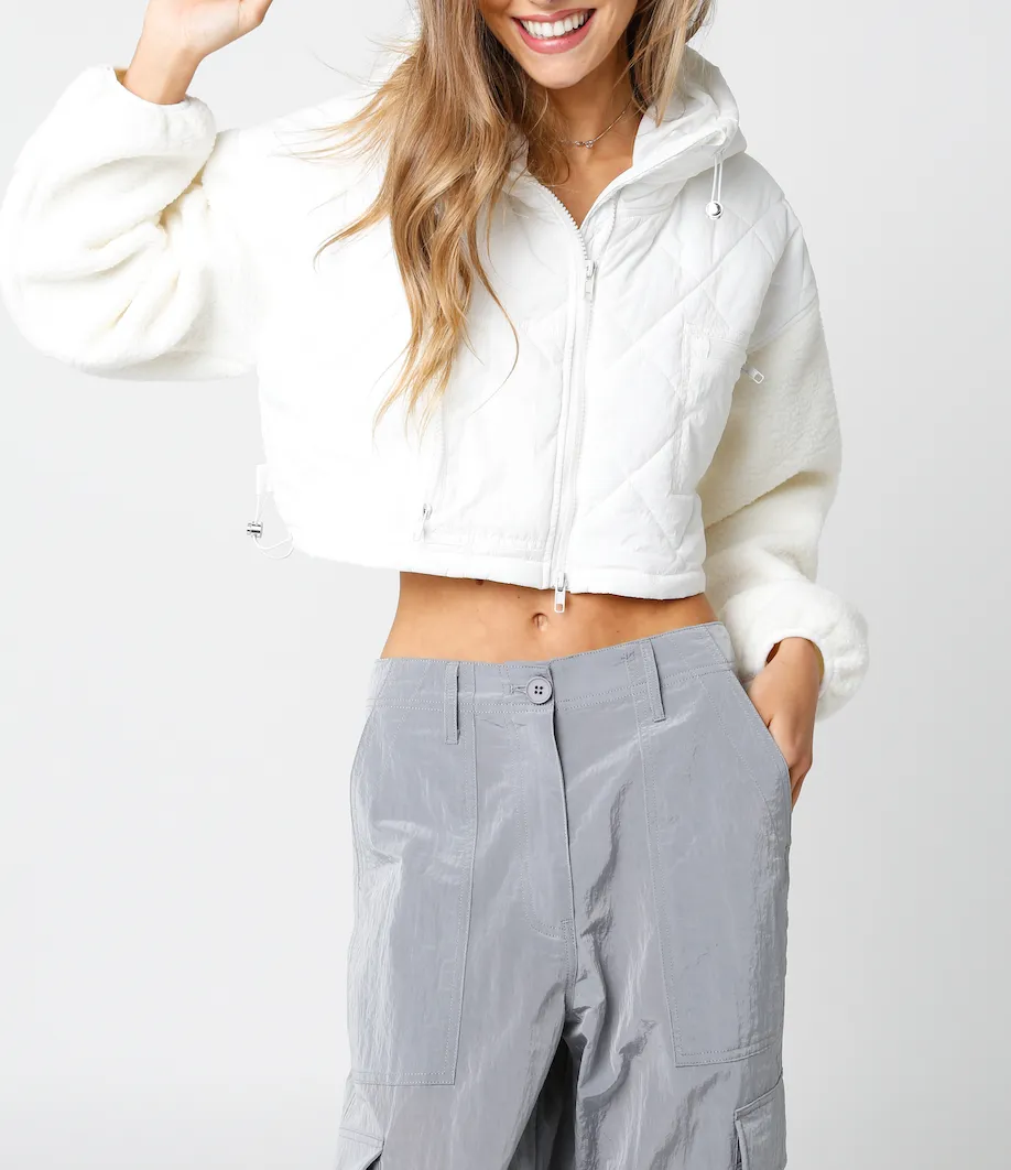Hooded Quilted Zip Up Jacket