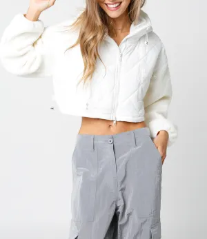Hooded Quilted Zip Up Jacket