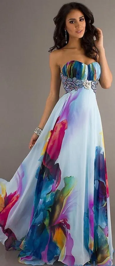 Ink painting Strapless Dress