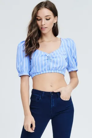 ISABELLA BLUE STRIPE CROP TOP