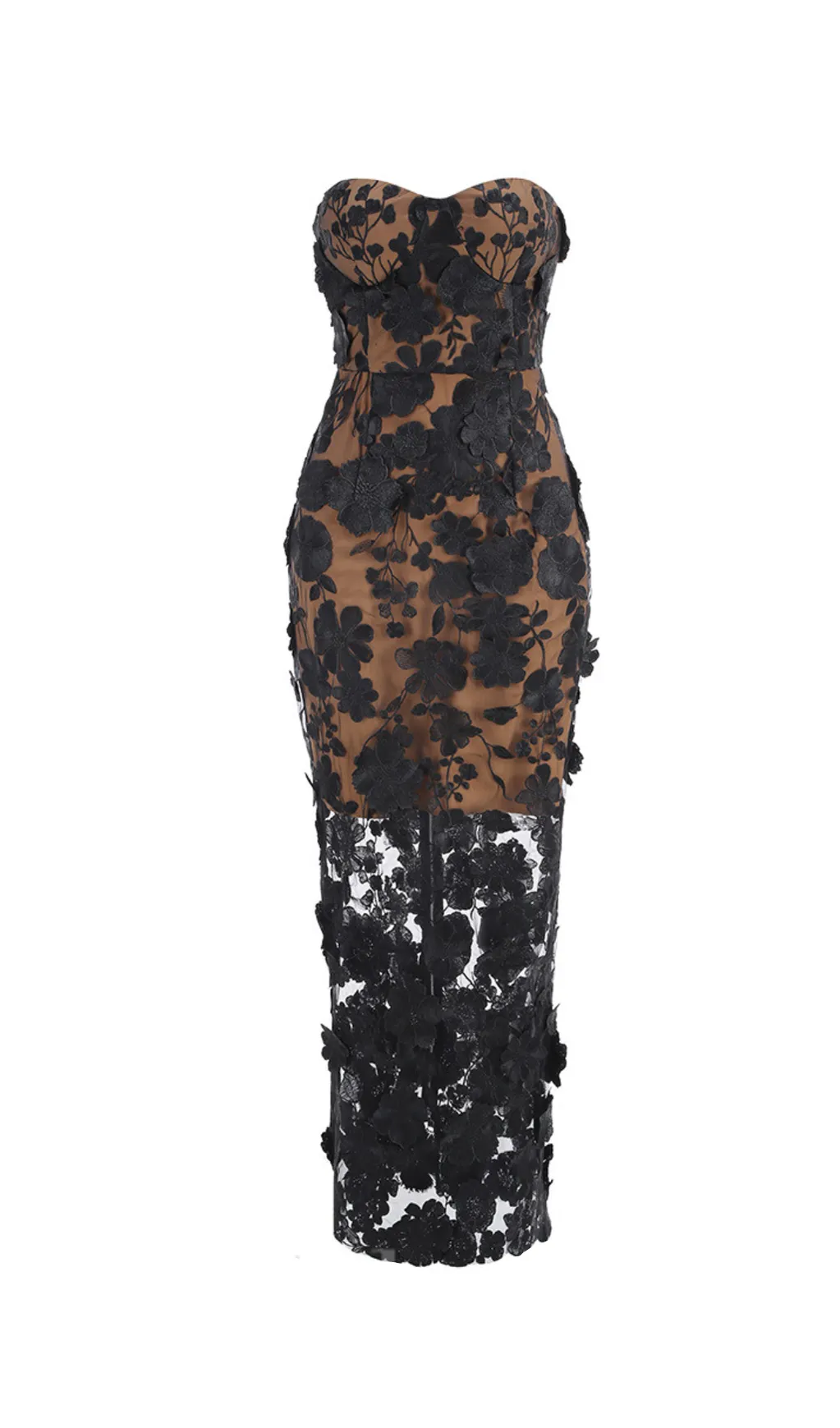 jasmine strapless black maxi dress