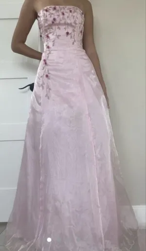 JazzHer Gorgeous A line Strapless Pink Prom Gown With Beads Long Prom Dresses Evening Dress (PRE-ORDER)