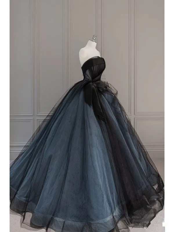JazzHer Vintage Ball Gown Strapless Blue Long Prom Dresses s Retro Evening Dress (PRE-ORDER)