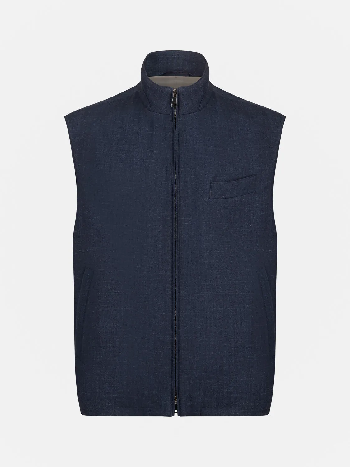 Jersey Sleeveless Jacket - Navy